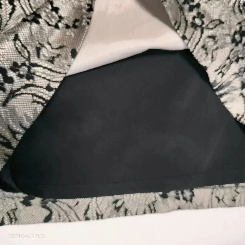 Taylor petite size 4p Black Gold Metallic Lined Cocktail Party Dress - Picture 11 of 13